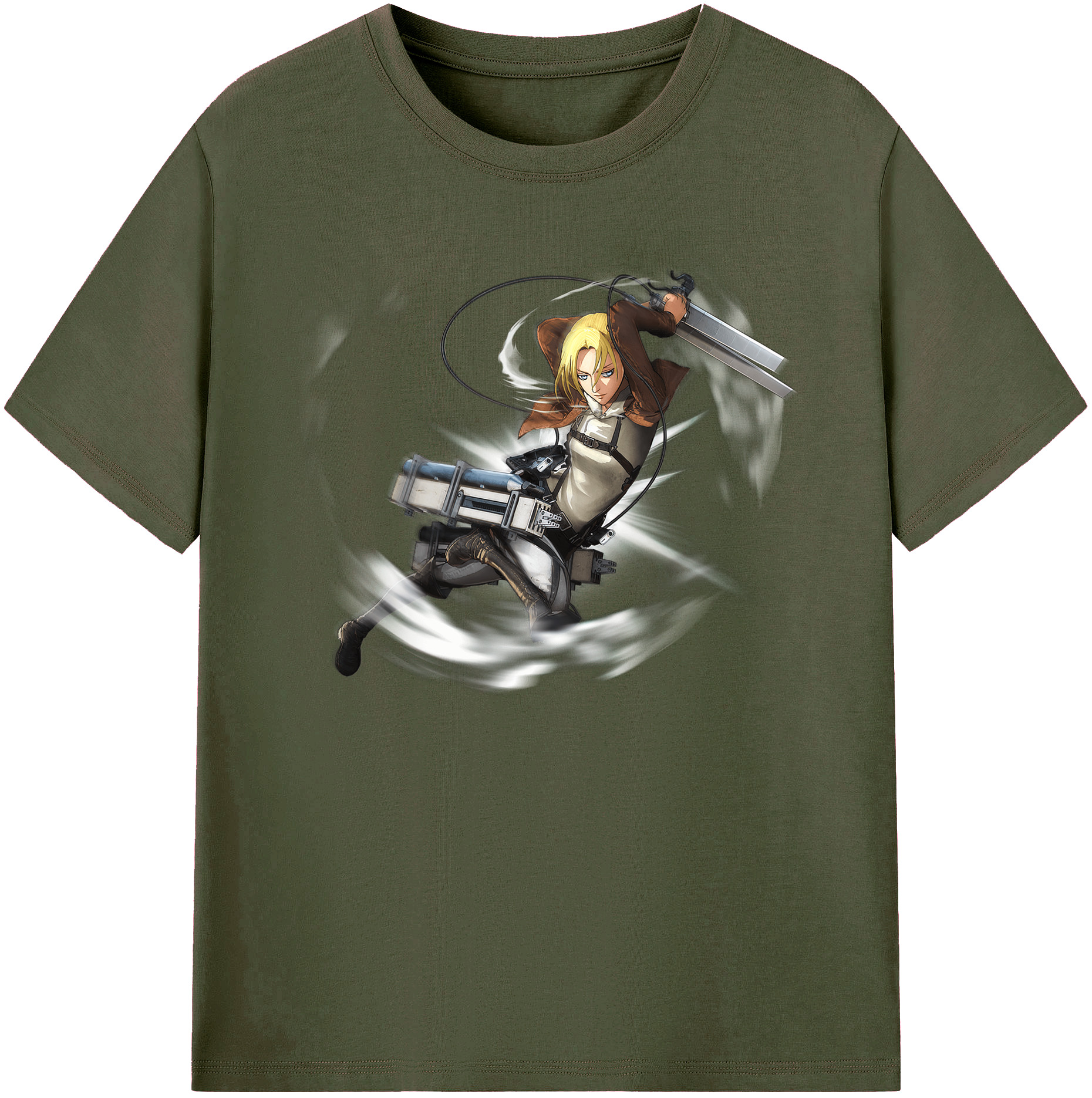 （画像用） 進撃の巨人 アニ・レオンハート Attack on Titan Annie Leonhart 綿100％ メンズ半袖Tシャツ｜肌触りやわらか＆通気性